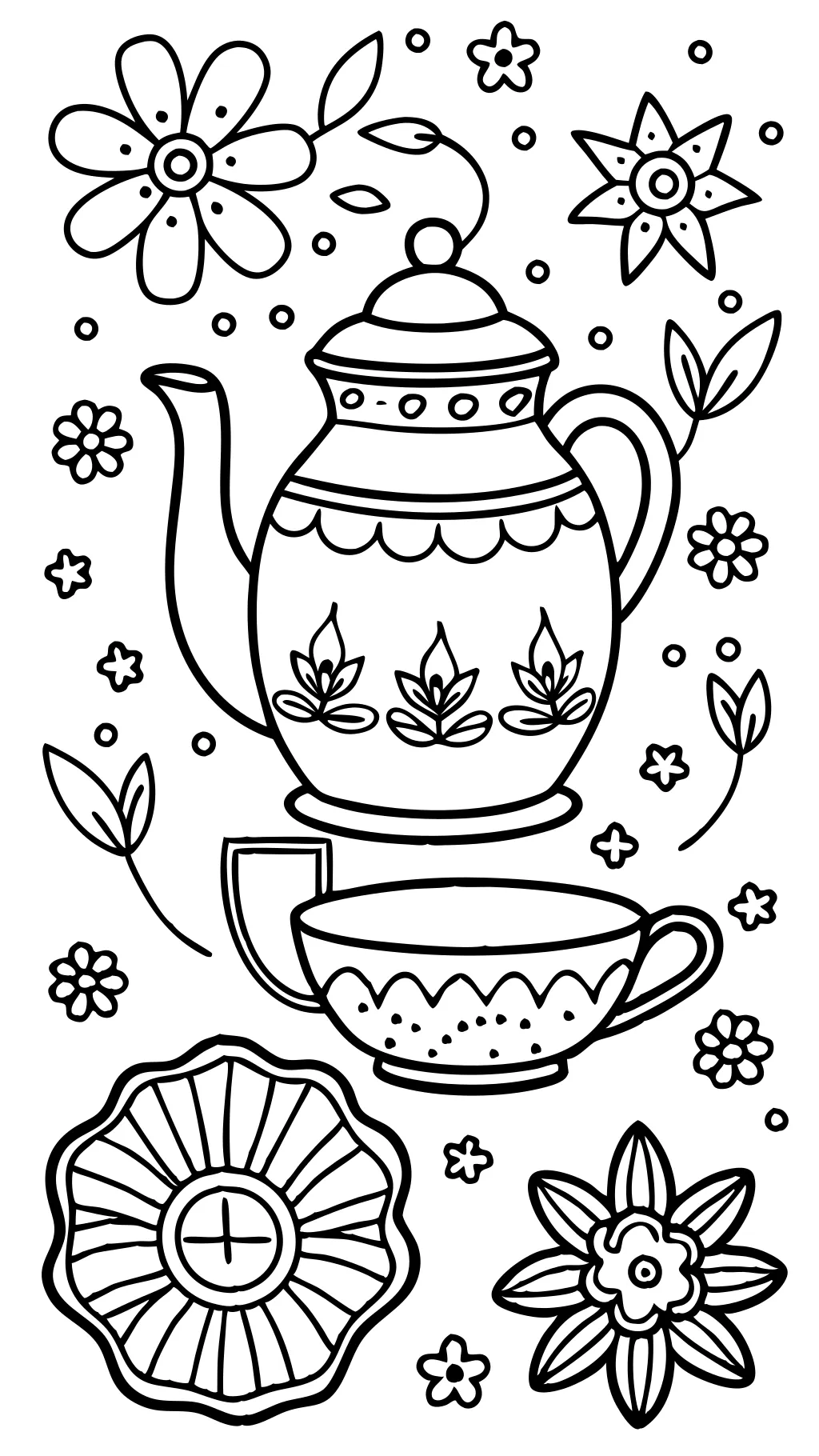 coloriages de tasses à thé